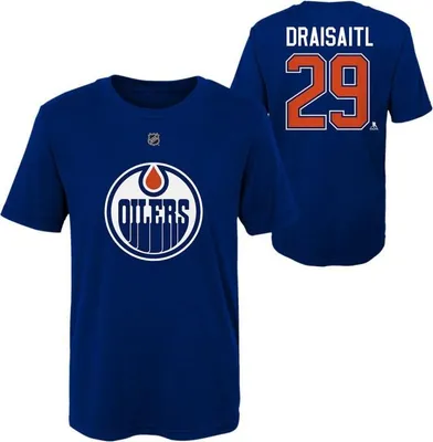 Produktbild von OUTERSTUFF Flat N&N NHL Junior T-Shirt, Blau, Größe: XL, Edmonton Oilers, Leon Draisaitl, 18-20 Jahre