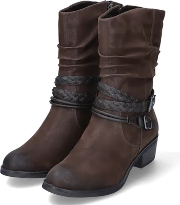 Zdjęcie produktu dla Marco Tozzi western ankle boots ladies faux leather brown rozmiar: 38
