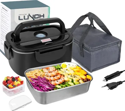 Image de Boîte à lunch électrique, réchauffeur de nourriture portable, conception anti-fuite, prise européenne