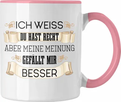 Produktbild von Trendation - Lustiges Geschenk für Männer Frauen Tasse Besserwisser Geschenkidee Lustige Tasse mit Spruch (Rosa)