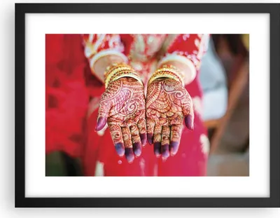 Produktbild von Gerahmtes Poster - Schwarzer Rahmen - Hände orientalisch Muster - 40x30 cm - Wand Bild - Wanddeko - Wandbilder - Kunstposter - Wandposter - Bilderrahmen - Bilder - Kunstdruck - P2BAA40x30-4848