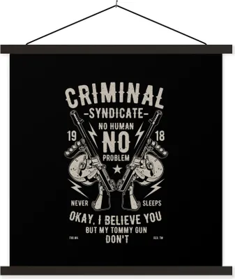 Produktbild von MuchoWow® Textilposter Mancave - Waffen - Vintage - Retro 60x60 cm mit schwarzem Rahmen - Posteraufhänger