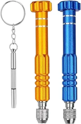 Imagen del producto de Juego de destornilladores para gafas, 5 en 1: 3 destornilladores planos y 2 destornilladores de estrella, para gafas
