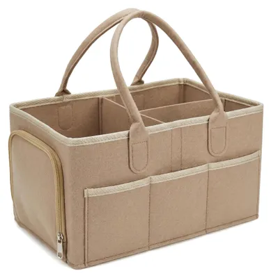 Productafbeelding van Luierverschoonplank organizer, donkerbruin, 36x23x18 cm, voor babybenodigdheden