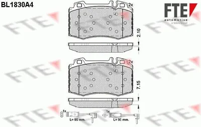 Produktbild von FTE Bremsbeläge Bremsklötze VORNE mit Warnkontakt 9010409