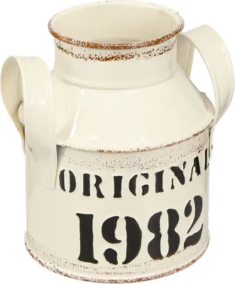 Produktbild von Kanne Deko Vintage Metall Creme Rost 1982 2er Set, 2 Stück