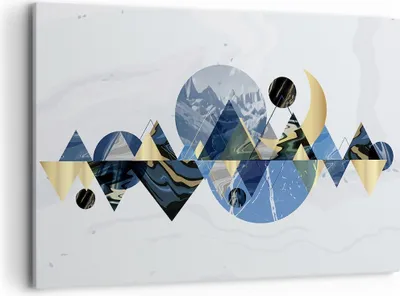 Produktbild von Bild auf Leinwand - Leinwandbild - Einteilig - Abstraktion Geometrisch Berge - 120x80cm - Wand Bild - Wanddeko - Wandbilder - Leinwanddruck - Bilder - Wanddekoration - Leinwand bilder - AA120x80-4814