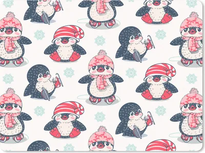 Produktbild von MuchoWow® Mauspad Mousepad Schlittschuhe - Schnittmuster - Pinguin 23x19 cm - Mousepads - Maus Mat - Pad - Mausunterlage - Schreibtischunterlage - Mauspad