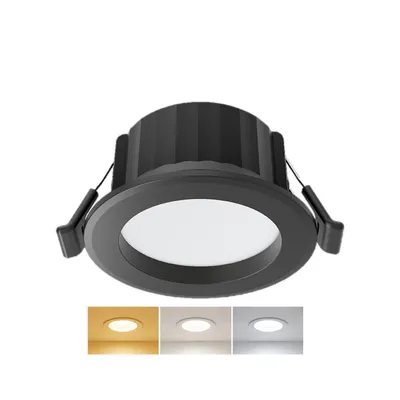 Produktbild von Braytron LED 9W Einbaustrahler 68mm IP54 3CCT Feuchtraum Deckenstrahler Spot Badezimmer Schwarz
