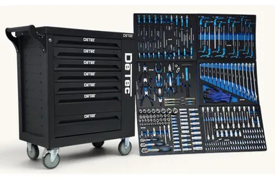 Immagine prodotto di Carrello porta-utensili - 7 cassetti - Carrello da officina per auto - Nero