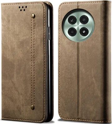 Obrázek produktu pro Pouzdro pro OnePlus 13, Kožené Peněženkové Pouzdro s Magnetickým Uzavíráním a Stojánkem Khaki