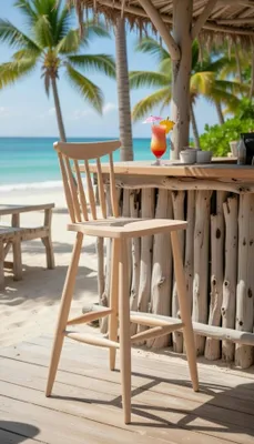 Image de Tabouret de bar ergonomique en bois au design moderne – Idéal pour un bar