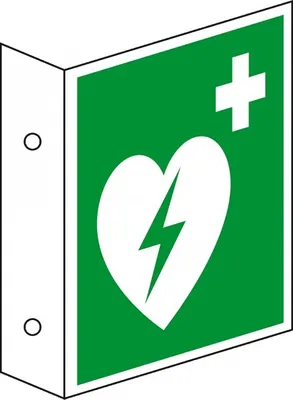 Produktbild von Dreifke® Schild I Fahnenschild Automatisierter Externer Defibrillator (AED), ...