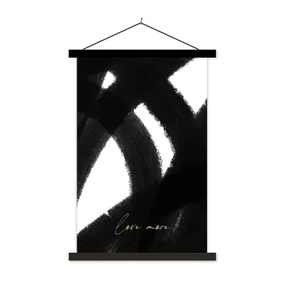 Produktbild von MuchoWow® Textilposter Text - Abstrakt - Liebe mehr - Zitate 60x90 cm mit schwarzem Rahmen - Poster Wohnzimmer