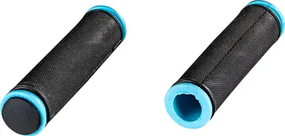 Produktbild von Galano Toxic Griffe 124 mm 22,2 mm Fahrradgriffe Grips Lenkergriffe Set rechts links Gummigriffe rutschfest MTB Mountainbike (schwarz/blau)