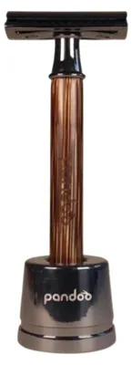 Image de pandoo Rasoir en bambou avec manche large, 10 lames incluses