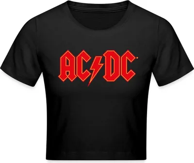 Produktbild von Spreadshirt AC/DC Rotes Logo Mit Blitz Crop Top, M, Schwarz