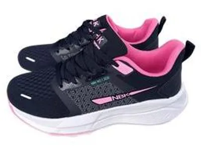 Produktbild von Damen Sneaker Turnschuhe NBK Sportschuhe Walking Dämpfung leicht - Navy/Rosa, Gr. 40