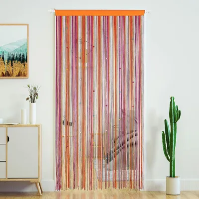 Produktbild von Türvorhang mit Perlen & Fransen Hippie-Stil 200,7 x 99 cm Regenbogen
