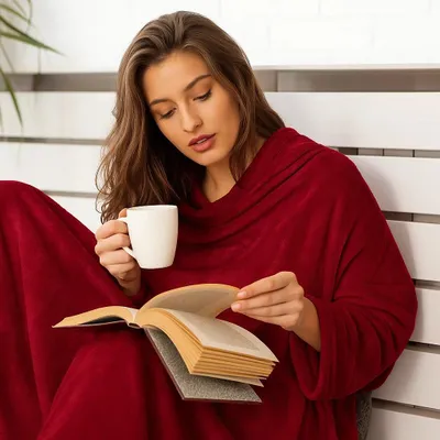 Zdjęcie produktu dla Koc Bluza Oversize Ciepła Gruba Kocobluza Z Kapturem Bingie 150X180Cm