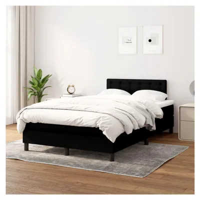 Produktbild von Lattenrost mit schwarzer Matratze, 120x200 cm, Stofflattenrost, einfach zu montieren für Schlafzimmer, Hotel, Schlafsaal