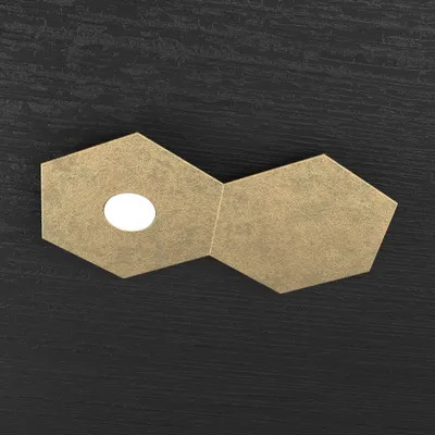 Immagine prodotto di Plafoniera Moderna 2 Moduli Hexagon Metallo Foglia Oro 1 Luce Led 12W