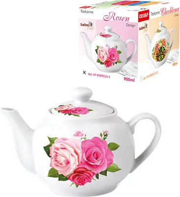 Produktbild von Teekanne Rosen 0,9LPorzellan  Kanne Teebereiter Teezubereiter Tee