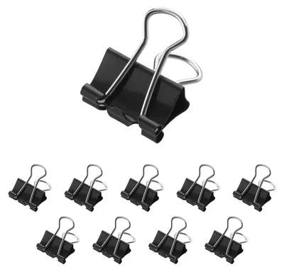 Produktbild von Westcott Foldback Klammern 15 mm Schwarz 12 Stück | 12er Pack Metall Klammern fü