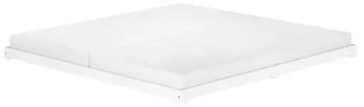 Produktbild von Weißes Ehebett 180x200 Kiefer massiv extra flaches Futonbett V-60.47W-18Rollrost und Matratze inkl.