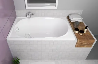 Produktbild von ECOLAM Badewanne Wanne Acryl Mini Rechteck 110x70 cm Füße Silikon Ablaufgarnitur Ab- und Überlauf Automatik GRATIS