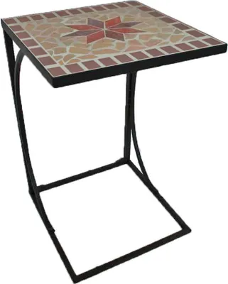 Produktbild von Beistelltisch mit Mosaik GARDA-120 in braun/ocker/beige, B/H/T: ca. 35/53/35 cm