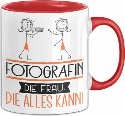 Produktbild von Fotografin Geschenk Tasse Becher Die Frau Die Allen Kann Geschenkidee für eine Fotografin Lustig (Rot)