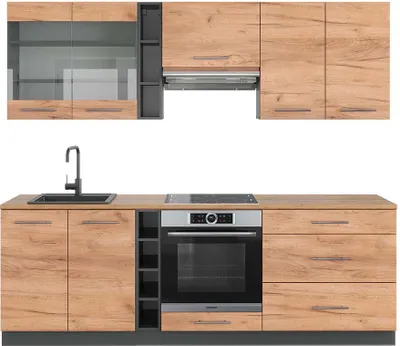 Produktbild von Küchenzeile Vicco Fame-Line Goldkraft Eiche/Anthrazit 235 cm , AP Eiche, Model 42347