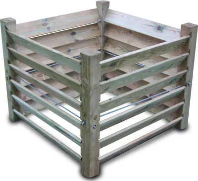 Produktbild von GartenDepot24 Holzkomposter 650 Liter – 100x100x80 cm – Kesseldruckimprägniert & Wetterfest – Stabiler Kompostbehälter aus Kiefer/Fichte – Bausatz für -Abfall & Garten