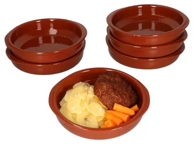 Produktbild von 6er Set Cazuela mit Griffen Ton-Schale Bernd Ø 16cm Größe M Mittelalter Wikinger
