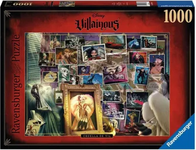Image de Puzzle Ravensburger Disney Villainous : Cruella d'Enfer, 1 000 pièces