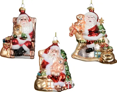 Christbaumschmuck Glas 11,5cm Weihnachtsmann Figur 1 Stück sort. Rot