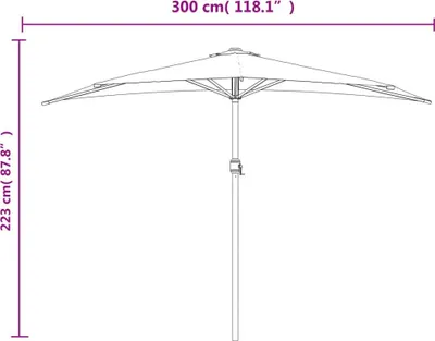 Produktbild von vidaXL Balkon-Sonnenschirm Alu-Mast Bordeauxrot 300x155x223cm Halbrund