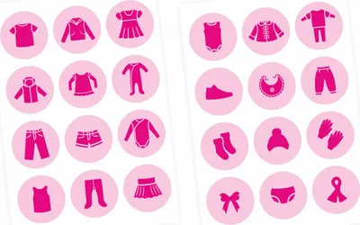 Produktbild von Möbelaufkleber Ordnungssticker für Kleidung pink/rosa