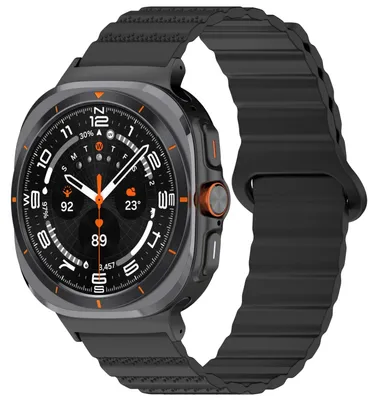 Obrázek produktu pro Pro Samsung Galaxy Watch Ultra 47mm Dot Pattern Silicone Magnetic Strap Black