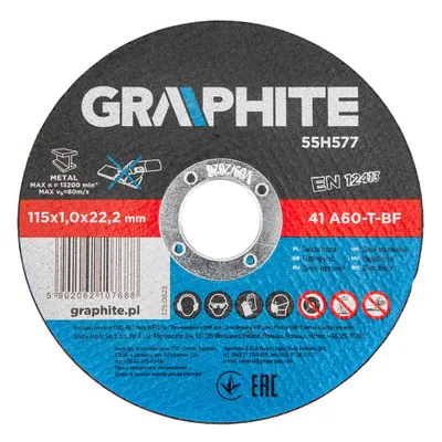 Immagine prodotto di GRAPHITE Set di 10 pezzi di dischi da taglio 115 mm in metallo Dischi da taglio in metallo sottili 115 X 1,0 X 22,2 mm