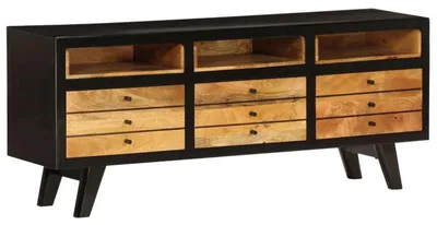 Obrázek produktu pro TV stolek – televizní komoda – nízká komoda – masivní mangové dřevo – 120x30x50 cm – s 6 zásuvkami