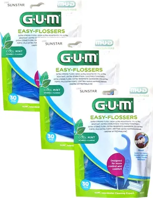 Produktbild von 3x GUM EASY FLOSSER  30 Stück mit Reiseetui