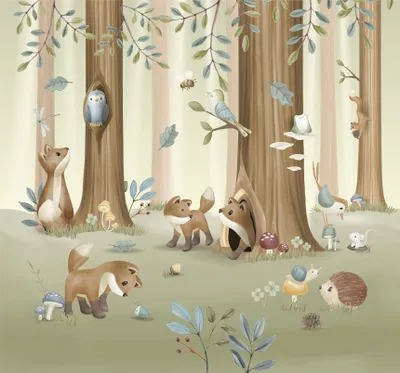Produktbild von Little Dutch Fototapete Waldfreunde 280x300cm
