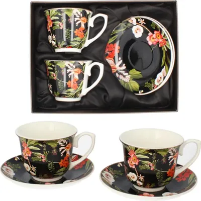 Image de 2 x tasse à café et soucoupe 250 ml Livello Service à café en porcelaine