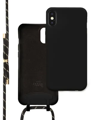 Produktbild von Pretty Black & Gold Cord Hülle  - Kompatibel mit iPhone XR