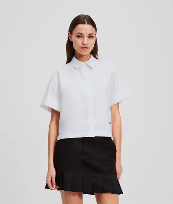 Immagine prodotto di Karl Lagerfeld - Camicia a maniche corte in denim bianco S Donna Bianco S