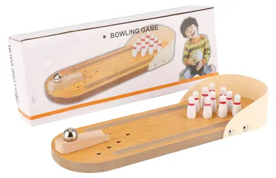 Obrázok produktu pre Drevená detská bowlingová hračka – stolová interaktívna minihra pre rodičov a deti (mini)