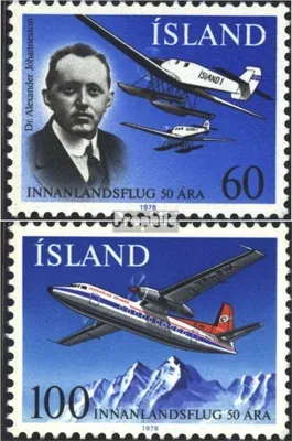 Produktbild von Briefmarken Island 1978 Mi 532-533 (kompl.Ausg.) postfrisch Inlandflug