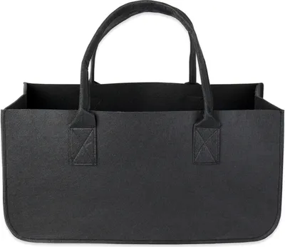 Produktbild von Schramm® 1 oder 2 Stück Filztasche Tasche aus Filz schwarz 50x25x25 cm Kaminholztasche Holzkorb Einkaufstasche Filzkorb Zeitungskorb Shopper Taschen Filztaschen , Größe:1 Stück